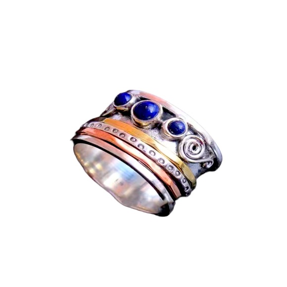 Boho Style Multicolored Mixed Metal Ring - Picture 2 of 4